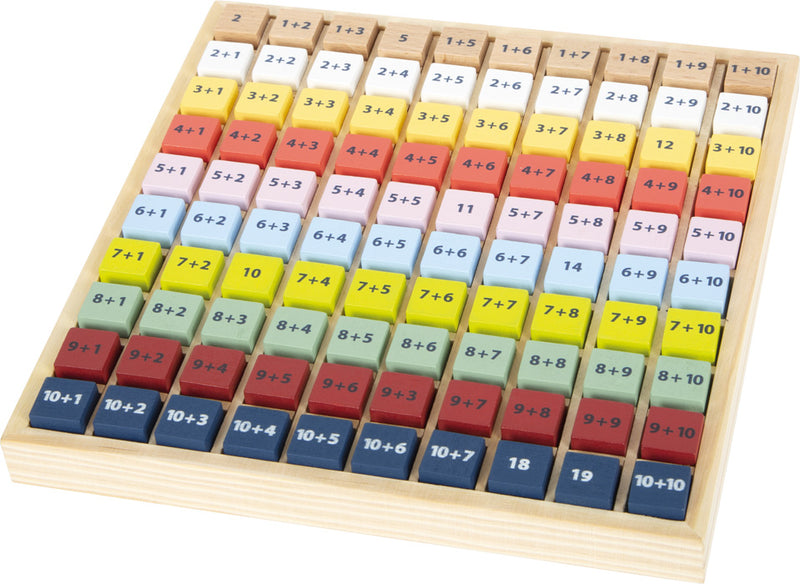 Drvena tablica sabiranja u boji