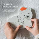 Drvene mini puzzle - polarni medved