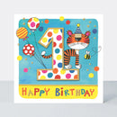 Čestitka - Age 1 Boy/Tiger birthday card