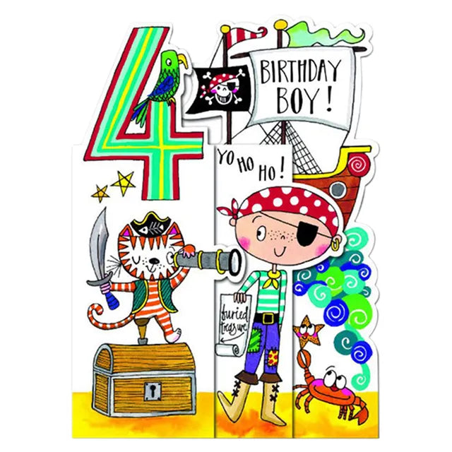Čestitka - Age 4 Boy Pirate