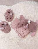 Doudou plišani set - Roze zeka i patofnice