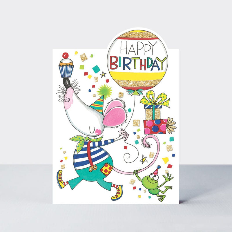 Čestitka - Happy Birthday - Mouse & Balloon