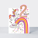 Čestitka - Age 2 girl - Unicorn
