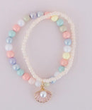 Narukvica - Pastelna školjka (set 2kom)