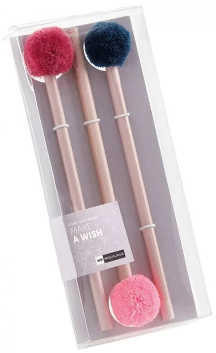 Set od 3 olovke pompom - Wish