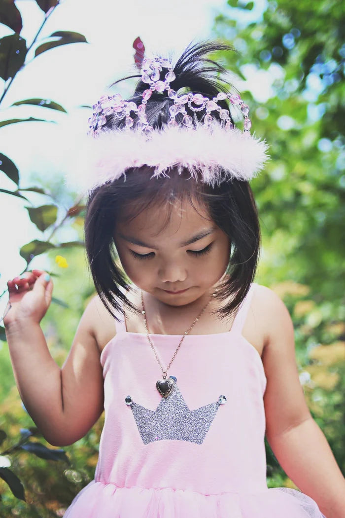 Princezina tiara - Roze srebrna