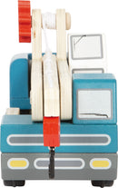 Drveni kamion sa dizalicom i paletom