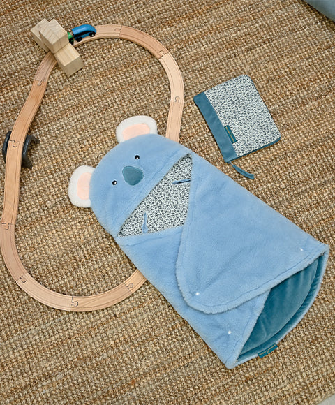Peškir za povijanje bebe - plavi