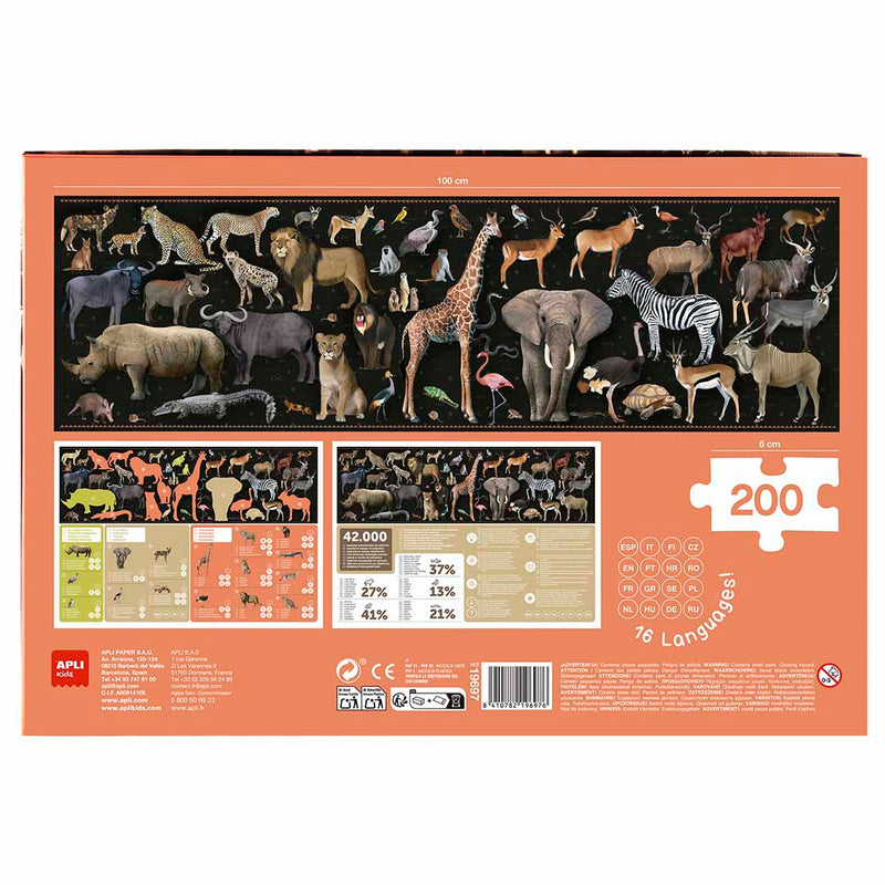 Puzzle ugrožene životinje - savana