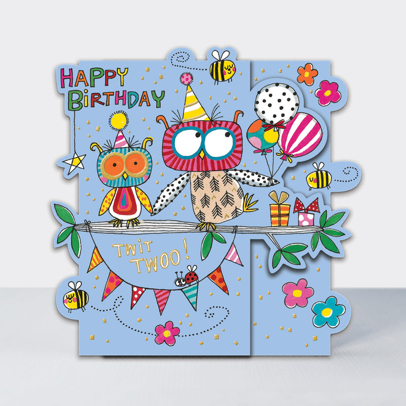 Čestitka - Happy Birthday/Owls