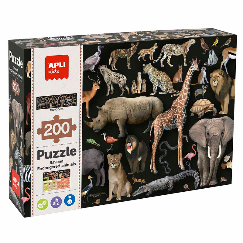 Puzzle ugrožene životinje - savana