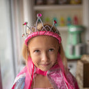 Princezina tiara - Tamno roze mašna