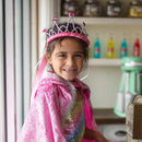 Princezina tiara - Tamno roze mašna