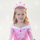 Princezina tiara - Tamno roze mašna