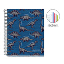 Sveska A5 140 listova kvadratići -  Wild dino