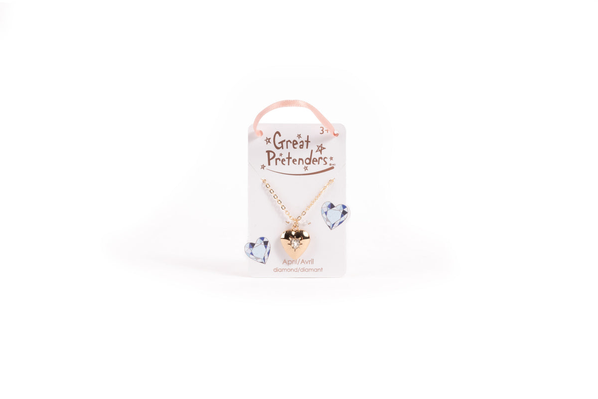 Ogrlica medaljon srce sa kamenom rođenja (u organza kesici)