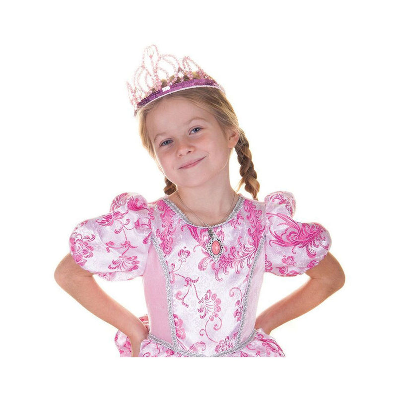 Princezina tiara - roze sa perlicama