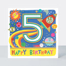 Čestitka - Age 5 Boy/Rocket birthday card