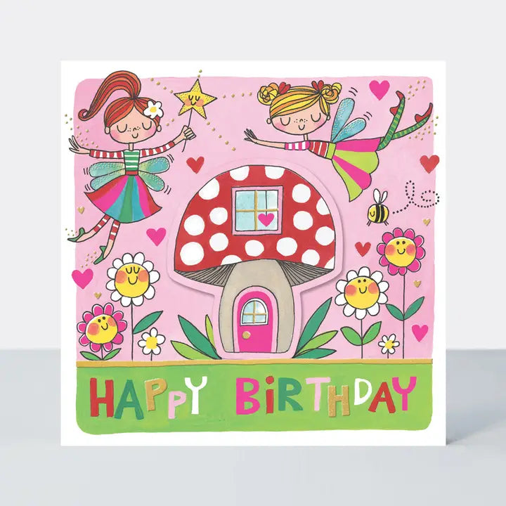 Čestitka - Happy Birthday/Fairies & Toadstool