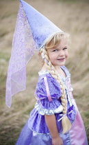 Princezina kapa sa pletenicom - lila