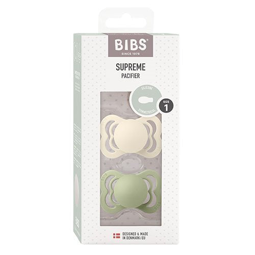 BIBS Supreme silicone Sage & Ivory 6-18M