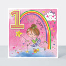Čestitka - Age 1 Fairy & Rainbow