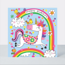 Čestitka puzzla - Happy Birthday Unicorn & Rainbows
