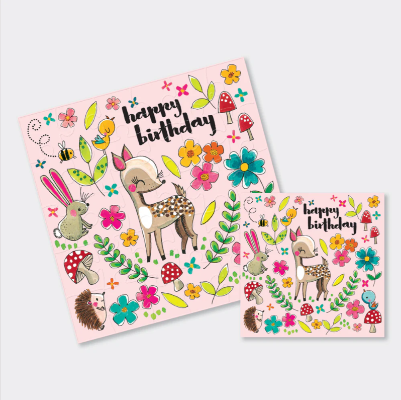 Čestitka puzzla - HB woodland friends