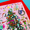 Čestitka - Advent calendar Christmas tree & dogs