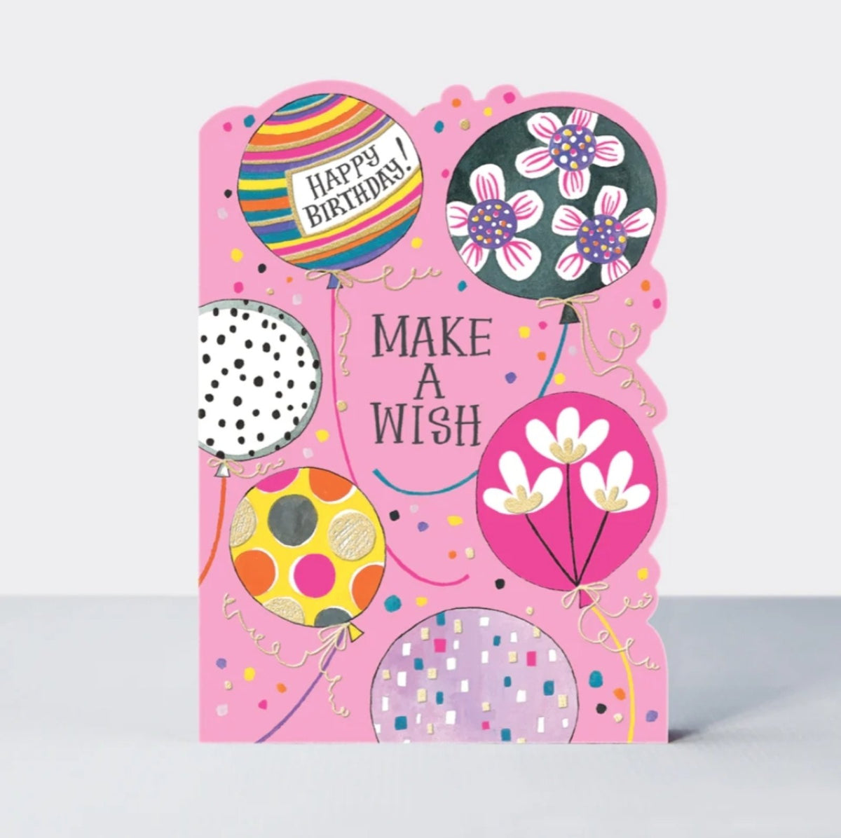 Čestitka - Make a wish/balloons & confetti