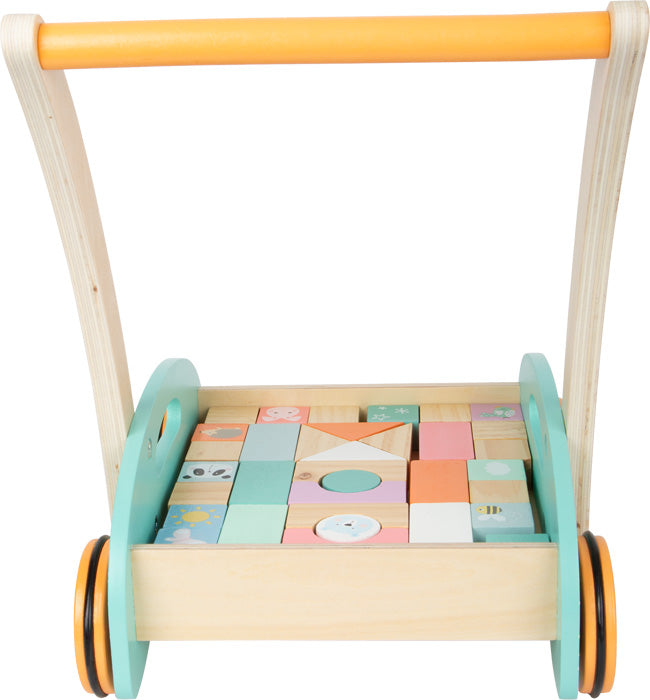 Drvena hodalica za bebe - pastel
