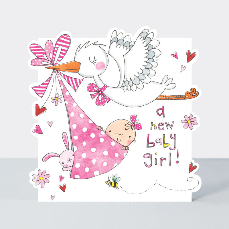 Čestitka - New Baby Girl Stork