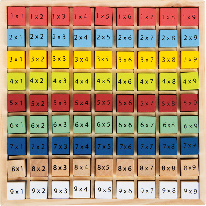 Drvena tablica množenja u boji