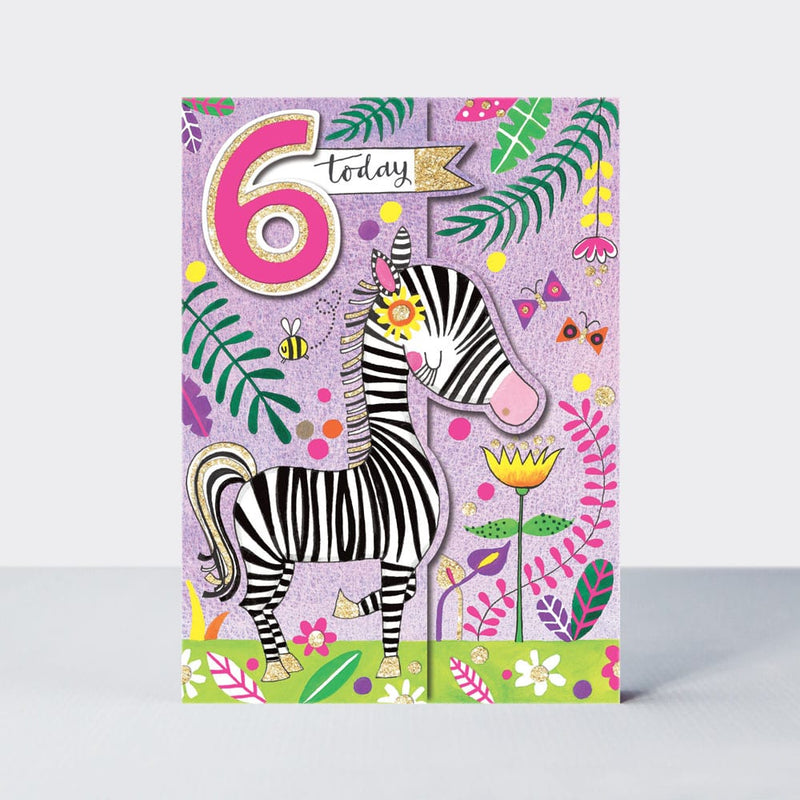 Čestitka - Age 6 Zebra